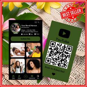 Cartão De Visita Código QR do Criador de Vlogues Influenciador de T