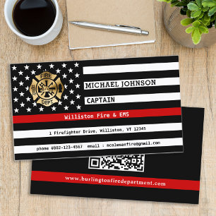 Cartão De Visita Código QR do Departamento de Fogo Personalizado de