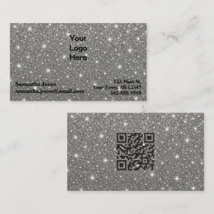 Cartão De Visita Código QR do Diamond Sparkly de Orçamento