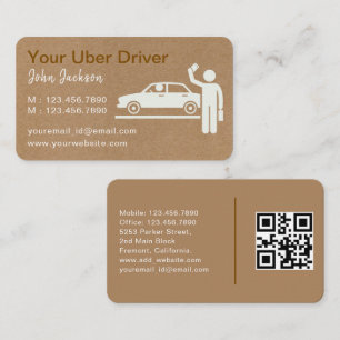 Cartão De Visita Código QR do driver de usuário personalizado