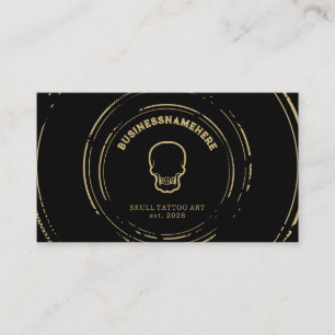 Cartão De Visita Código QR do Estúdio de Tatuagem e Piercing Dark B