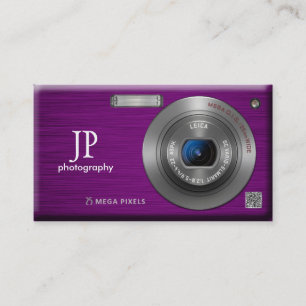 Cartão De Visita Código QR do Fotógrafo Profissional de Câmera C