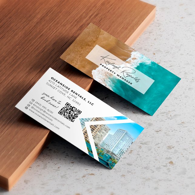 Cartão De Visita Código QR do gerenciador de propriedades de alugue (Criador carregado)