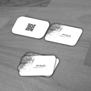 Cartão De Visita Código Qr do Grafite Laranja Branco Claro