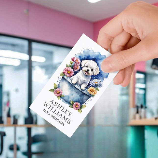 Cartão De Visita Código QR do Groomer de Cães (Criador carregado)