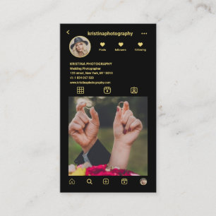 Cartão De Visita Código QR do Instagram Photo Grid de Casamento do 