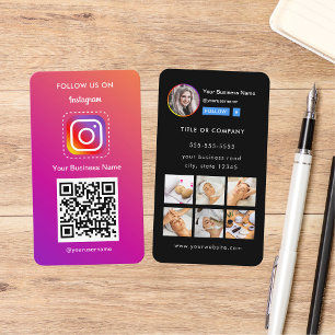 Cartão De Visita Código Qr do Instagram Professional Photo Siga-Me