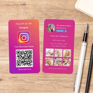 Cartão De Visita Código Qr do Instagram Professional Photo Siga-Me