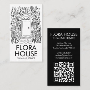 Cartão De Visita Código QR do Jardim da PORTA FRONTAL