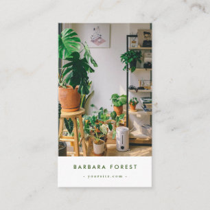 Cartão De Visita Código Qr do Jardim Verde Moderno Minimalista