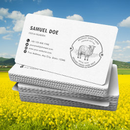 Cartão De Visita Código QR do LOGO da Fazenda de Ovelhas de Cordeir