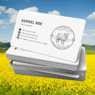 Cartão De Visita Código QR do LOGO da Fazenda de Ovelhas de Cordeir