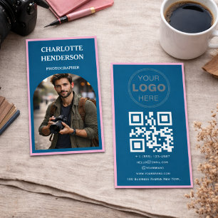Cartão De Visita Código QR do Logotipo da Análise de Negócios Perso