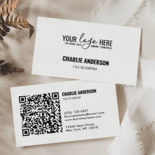 Cartão De Visita Código QR do logotipo da empresa de marca comercia