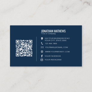 Cartão De Visita Código QR do logotipo da empresa de Marinho profis