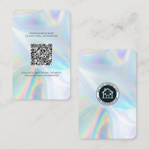 Cartão De Visita Código QR do logotipo da empresa holográfico perso