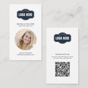 Cartão De Visita Código QR do logotipo da empresa moderna Foto do f