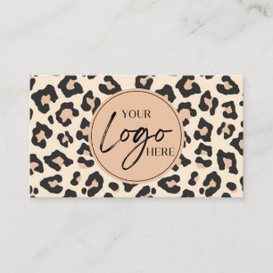 Cartão De Visita Código QR do Logotipo da Empresa Moderno Leopardo