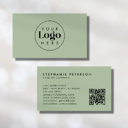 Cartão De Visita Código QR do logotipo da empresa personalizada Ele