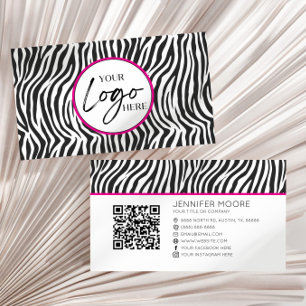 Cartão De Visita Código QR do Logotipo da Empresa Personalizado com