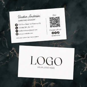 Cartão De Visita Código QR do Logotipo da Empresa Personalizado Mod
