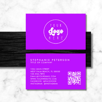 Cartão De Visita Código QR do Logotipo da Empresa Personalizado Neo