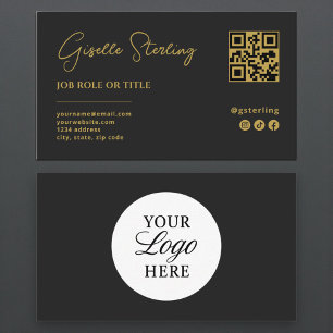 Cartão De Visita Código QR do logotipo da empresa profissional Dour