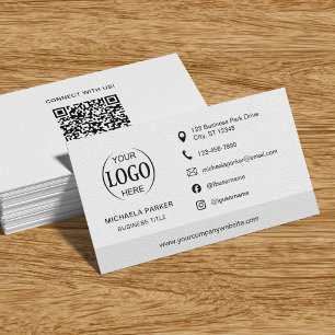 Cartão De Visita Código QR do Logotipo da Empresa Profissional Mini