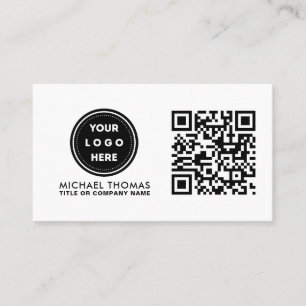 Cartão De Visita Código QR do logotipo da empresa profissional mini
