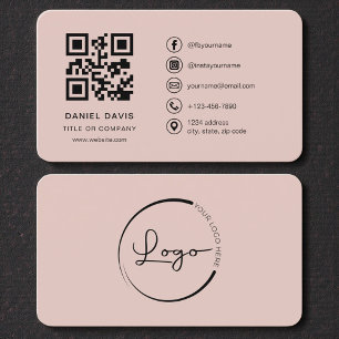 Cartão De Visita Código QR do logotipo da empresa Terracotta Profes