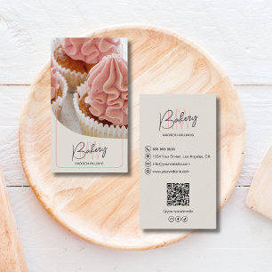 Cartão De Visita Código QR do Logotipo da Padaria Moderna