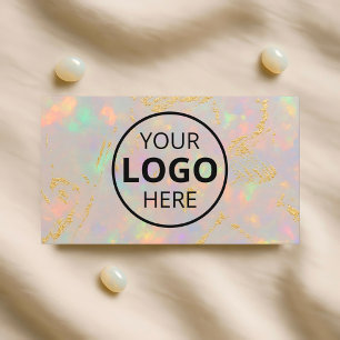 Cartão De Visita Código QR do Logotipo da Pedra Opal