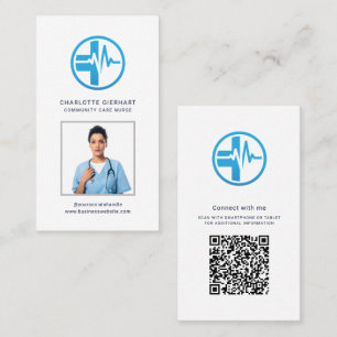 Cartão De Visita Código QR do logotipo da sua empresa Foto de funci