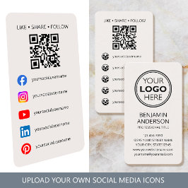 Cartão De Visita Código QR do logotipo das mídias sociais contempor
