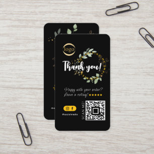 Cartão De Visita Código QR do Logotipo das Mídias Sociais Obrigado 