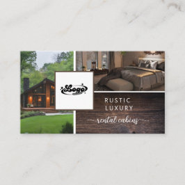 Cartão De Visita Código QR do logotipo de aluguel rústico costeiro