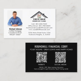 Cartão De Visita Código QR do logotipo de foto da hipoteca profissi