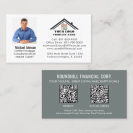 Cartão De Visita Código QR do logotipo de foto da hipoteca profissi