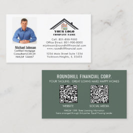 Cartão De Visita Código QR do logotipo de foto da hipoteca profissi
