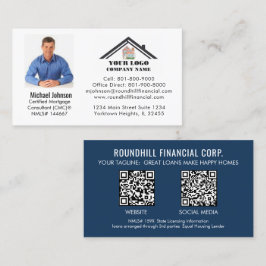 Cartão De Visita Código QR do logotipo de foto da hipoteca profissi