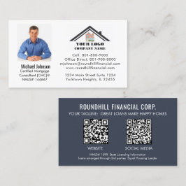 Cartão De Visita Código QR do logotipo de foto da hipoteca profissi