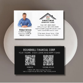 Cartão De Visita Código QR do logotipo de foto da hipoteca profissi