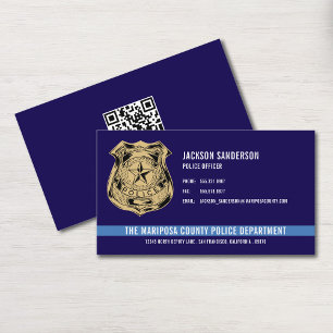 Cartão De Visita Código QR do Logotipo de Polícia do Departamento d