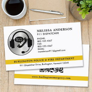 Cartão De Visita Código QR do Logotipo de Serviços de Emergência do