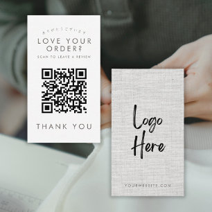 Cartão De Visita Código QR do Logotipo de Tecido Cinza Moderno Deix
