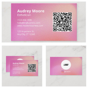 Cartão De Visita Código QR do logotipo do esteticista