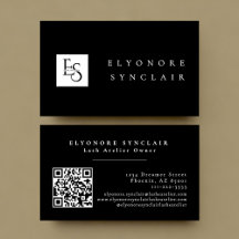 Código QR do logotipo do estúdio de cílios Black W