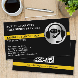 Cartão De Visita Código QR do Logotipo dos Serviços de Emergência d