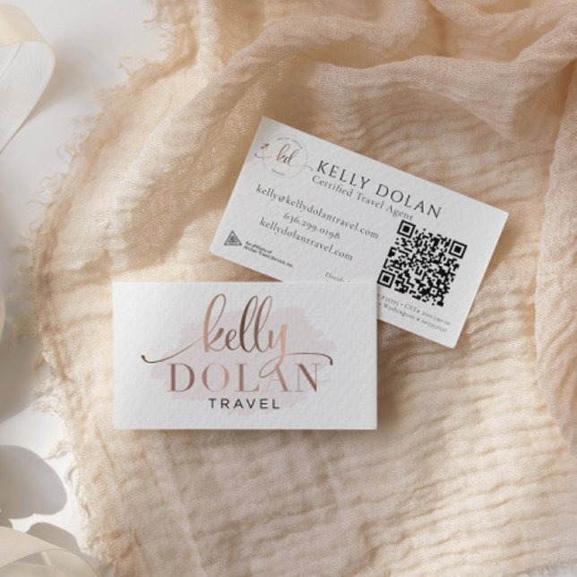 Cartão De Visita Código QR do logotipo Elegante profissional (Criador carregado)