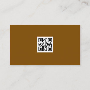 Cartão De Visita "Código QR do Logotipo Marrom Minimalista Scan Web